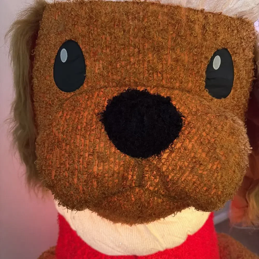 Gemmy Airblown Inflatable Fuzzy Plush Santa Dog Christmas Cocker Spaniel Puppy
